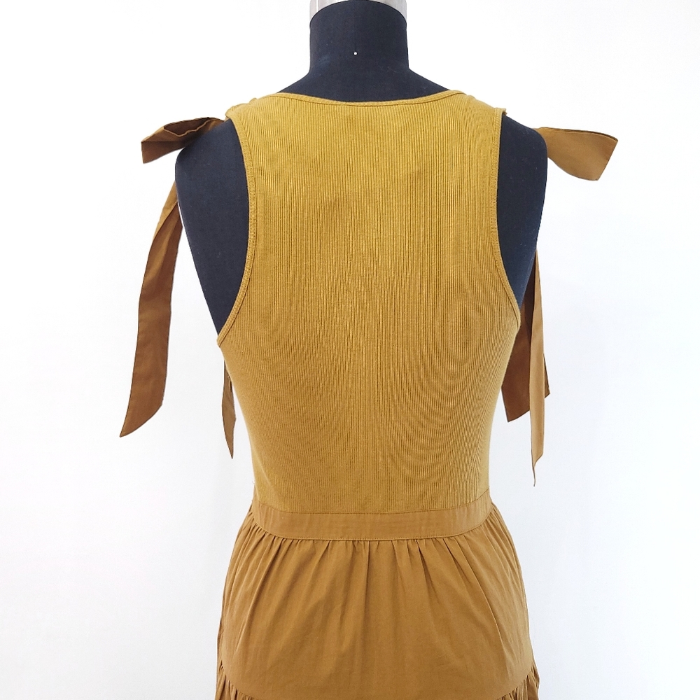 Ulla Johnson Hope Rib Knit Cotton Popplin Ruffle Tiered Maxi Dress Tapen… - Picture 14 of 16